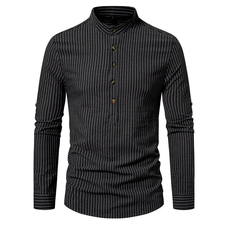 Camisa Masculina Gola Padre 100% Algodão